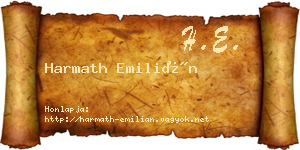 Harmath Emilián névjegykártya